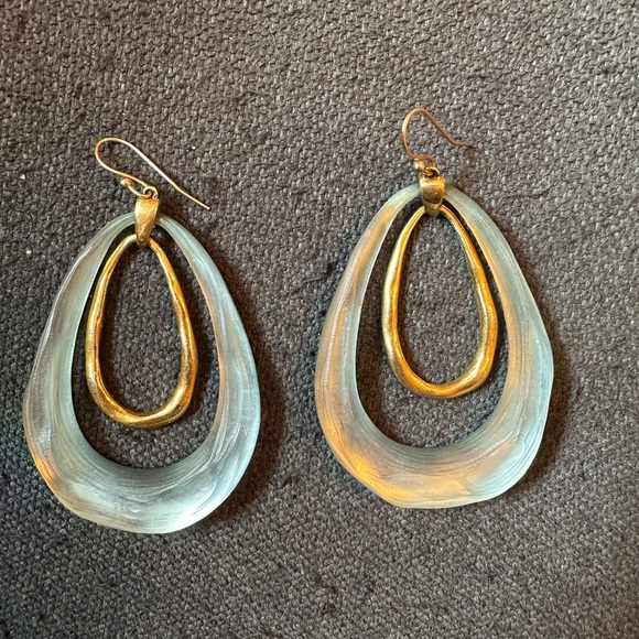 Alexis Bittar light blue lucite earrings - Picture 3 of 4